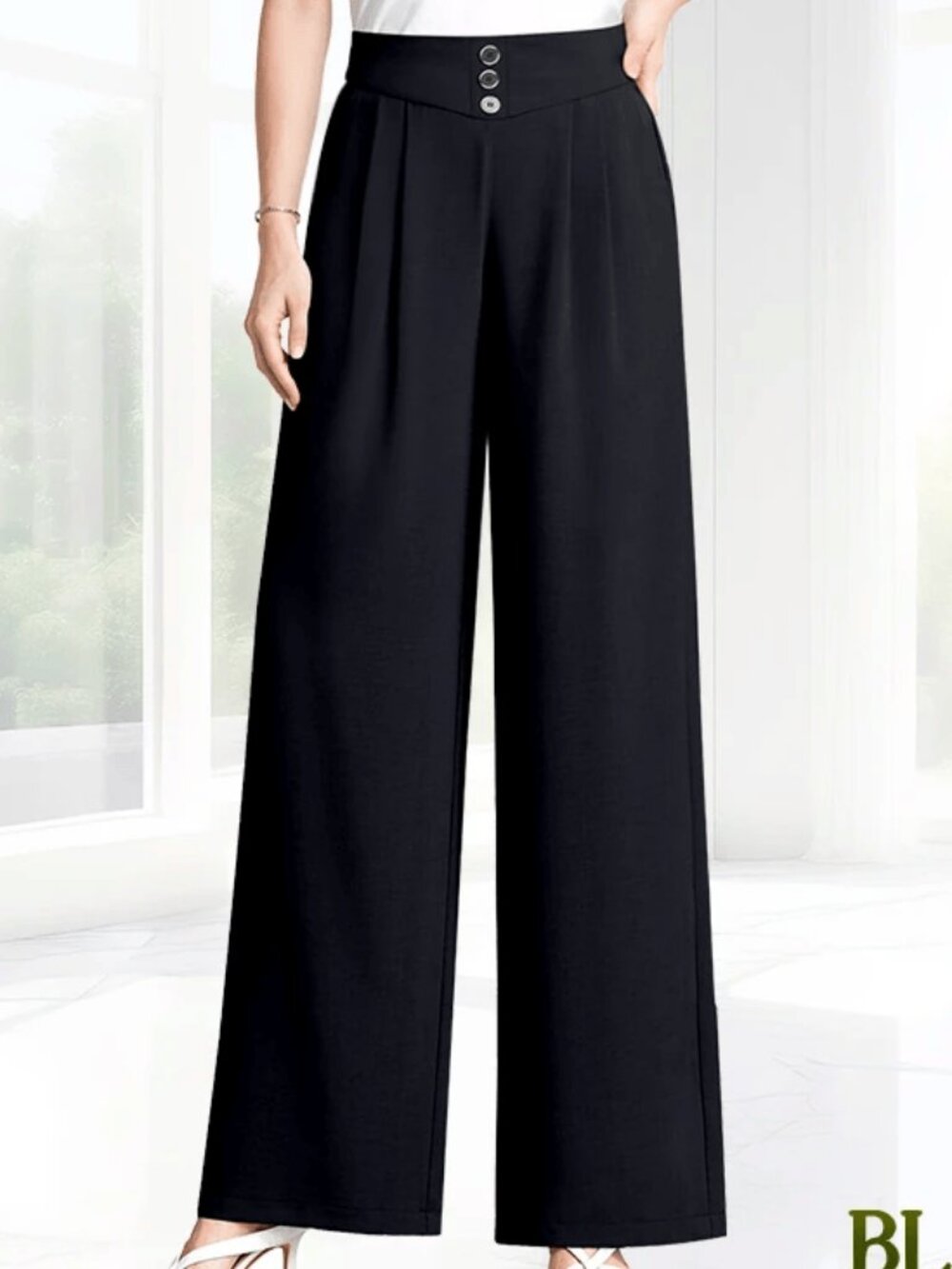 EllaFlow - Soft Flowy High-Waist Pull-On Wide-Leg Pants